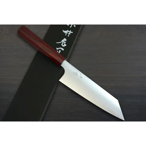 Kei Kobayashi R2 Special Finished CS Japanese Chefs Bunka Knife 170mm with Red Lacquered Wood Handle