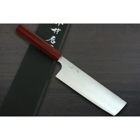 Kei Kobayashi R2 Special Finished CS Japanese Chefs NakiriVegetable 165mm with Red Lacquered Wood Handle